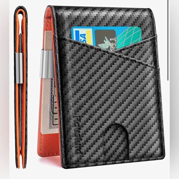 NEW Minimalist Wallet for Men Slim Leather Bifold  RFID Blocking Money Clip - Picture 1 of 7